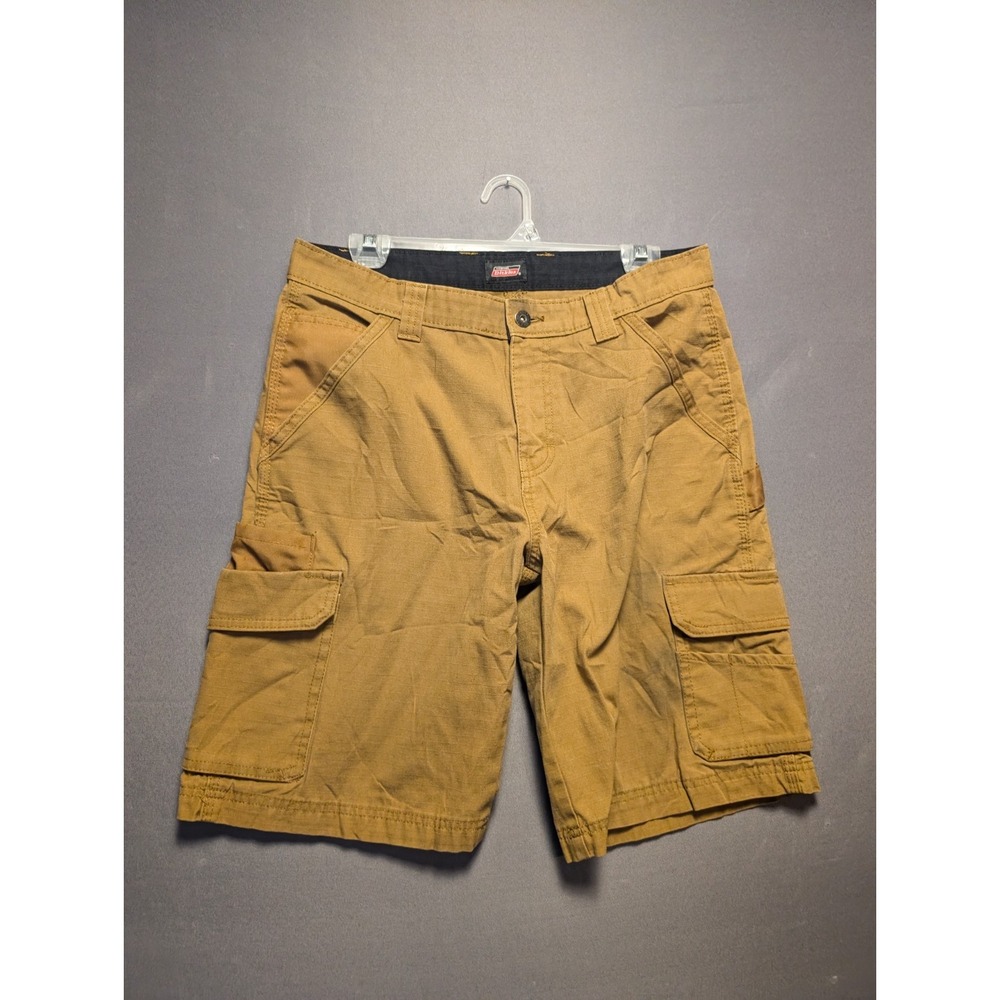 Genuine Dickies Ripstop Ultimate Cargo Shorts Mens 30 Khaki Cotton GR40ABD